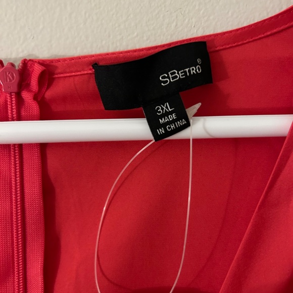 Long Hot Pink Tie Front Gown - Picture 3 of 4